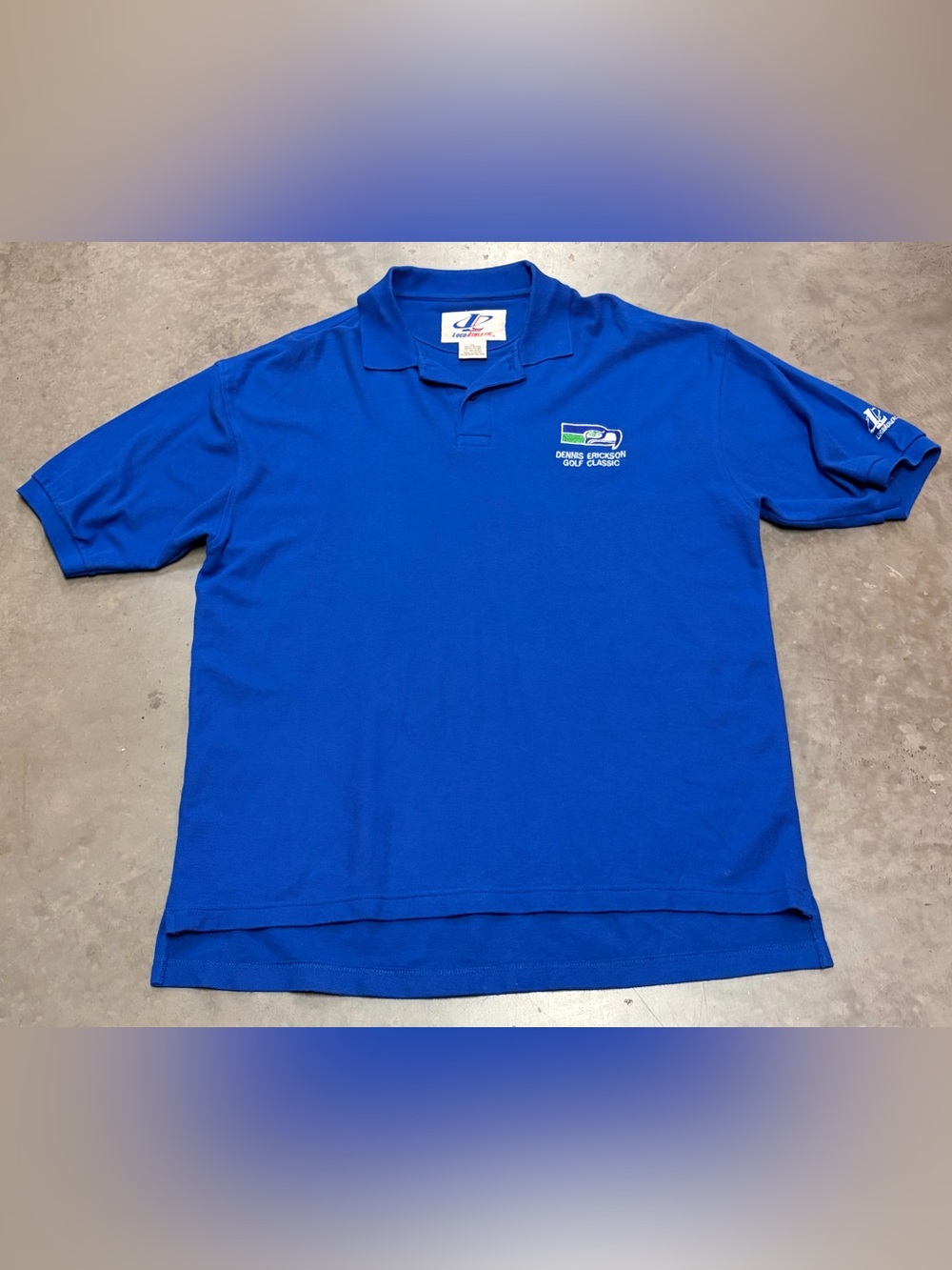 Logo Athletic Men's Bright Blue Polo Shirt with Small Chest Logo